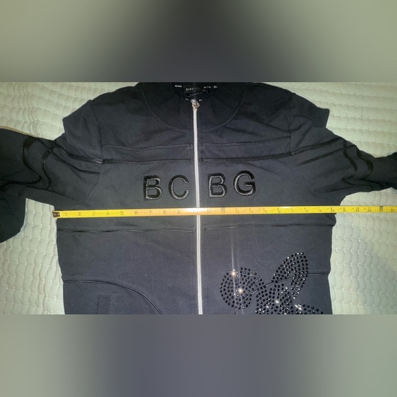 BCBG Maxazria Black womens Jacket with jeweled pattern. Size XL VGUC - Picture 12 of 13